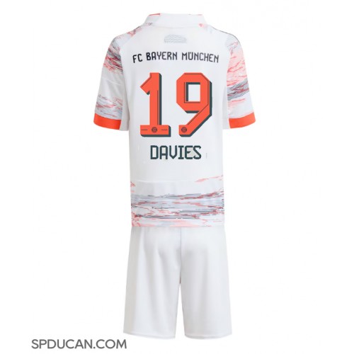 Dječji Nogometni Dres Bayern Munich Alphonso Davies #19 Gostujuci 2025-26 Kratak Rukav (+ Kratke hlače)